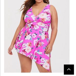 Torrid asymmetrical swim dress sz 1